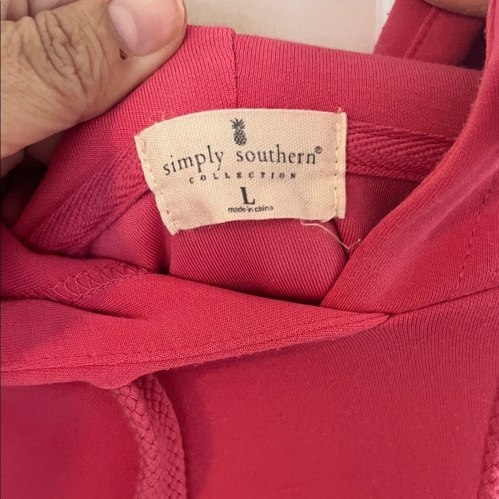 Simply Southern Crop Women's Pink Hoodie - Picture 2 of 4